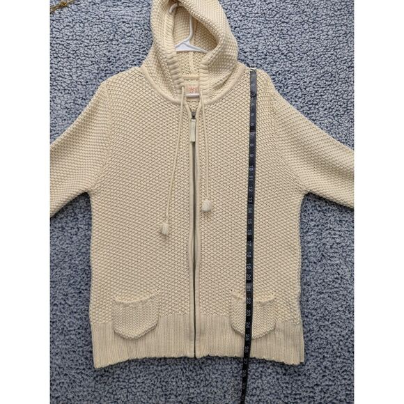 Vintage Old Navy Fisherman Crochet Knit Cardigan Size XL Full Zip 90s Boho Cream - Picture 8 of 10
